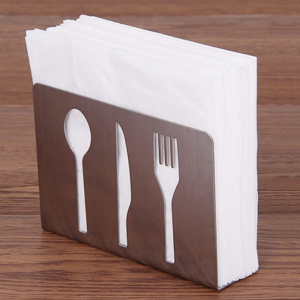 Servetthållare i Rostfritt Stål, Bordsservetthållare, Pappershanddukshållare, Servetthållare, Pappersdispenser för Matbord, 8,5*3,3*8,5Cm