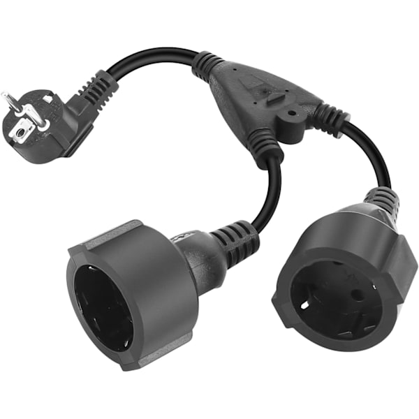 IP44 Kaksoispistorasia-sovitin - 2-in-1 Lyhyt jatkojohto kotiin