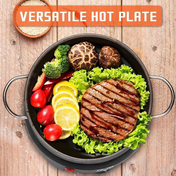 220V 500W Mini Elektrisk Stekeplate, Bærbar Stekeplate Varmer, Elektrisk Komfyr Stekeplate Varmer