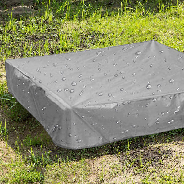 Sandlådeöverdrag, fyrkantigt skyddande överdrag för sand och leksaker för att skydda mot damm och regn, sandlådetak med dragsko, sandlådepoolöverdrag, 12