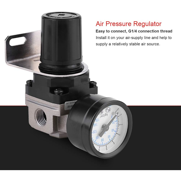 Lufttrycksregulator, G1/4 luftdriven kompressor med tryckmätare, 1