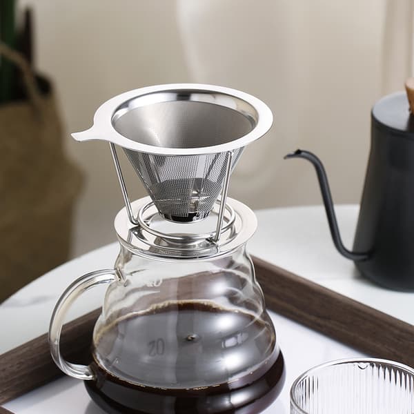 2 stk. Papirløst permanent kaffefilter i rustfritt stål 12*8cm