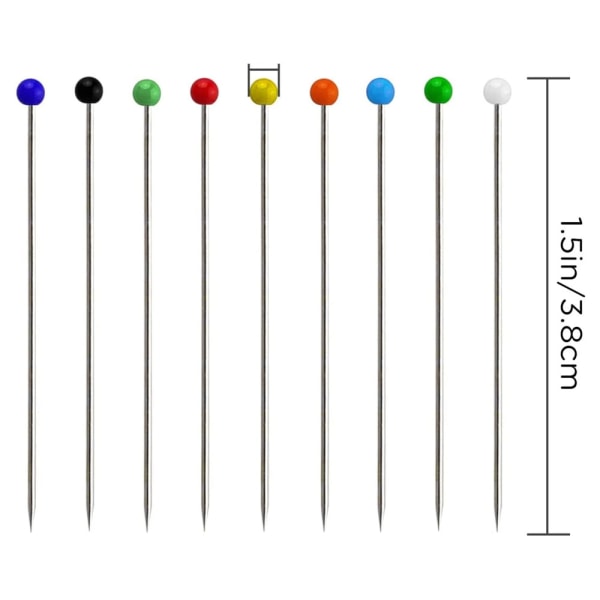 Kugleknopper med stålnåle i 10 farver i rekonfigurerbare beholdere til