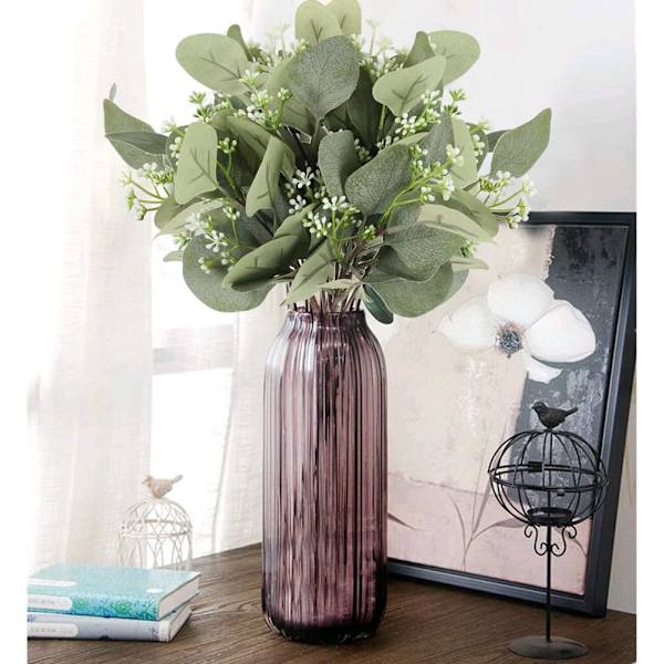 10 stk. Kunstige Eucalyptus Planter Kunstige Eucalyptus Blade Kunstige Grønt Kunstige Blomster Plast Planter til Bryllup Fest Have Balkon Dekoration 29cm