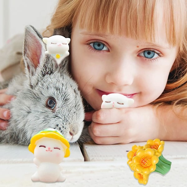 10 stk Katt Miniatyrfigur Mini Statue Harpiks Dyr Miniatyrfigur Dukkehus Dekor Mikro Landskap Dekorasjon for DIY Kake Hjem Landskap Hage