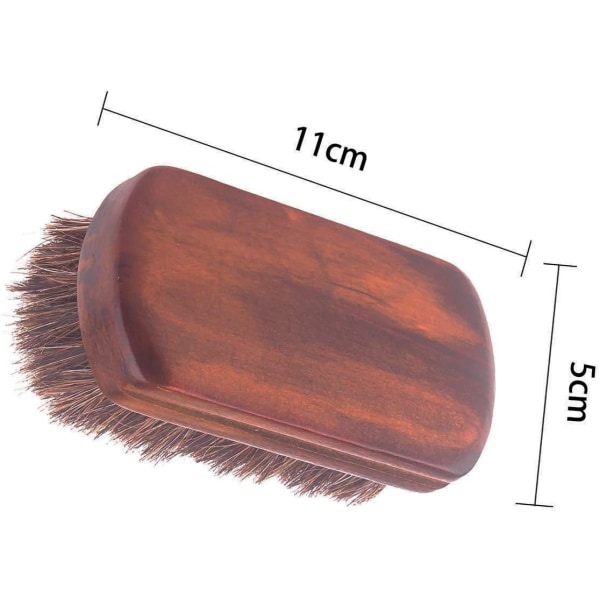 2 Shoe Brush - Horsehair Polishing Brush Suitable for Cleaning and Care of