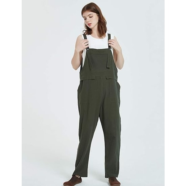 Kvinnors mode Lös linnehaklappbyxor ArmyGreen XXL