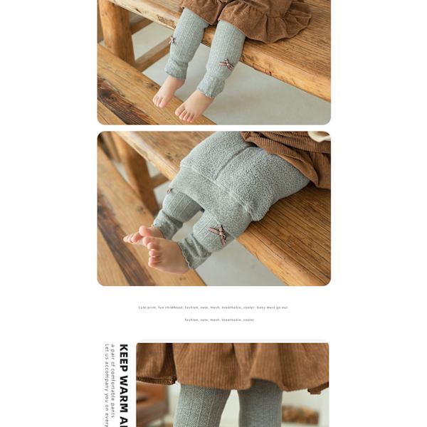 Babyflicka Strumpbyxor Tjocka Kabel Stickade Leggings Bomulls Strumpbyxor för Småbarn Ch