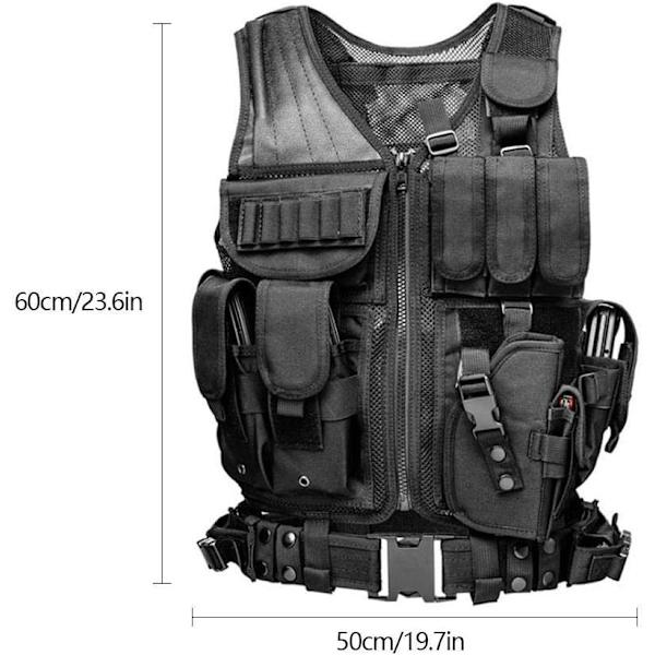 N/C Taktisk Luftgevær Vest, Luftgevær Paintball Vest, Justerbar Modulær SWAT Vest