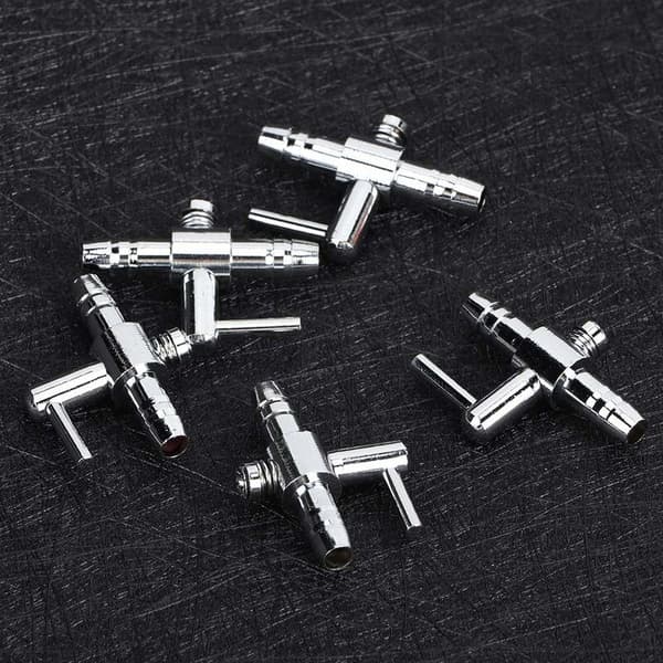Akvarie Luftflödeskontrollventil Spak Rostfritt Stål 3X2.2cm 5st