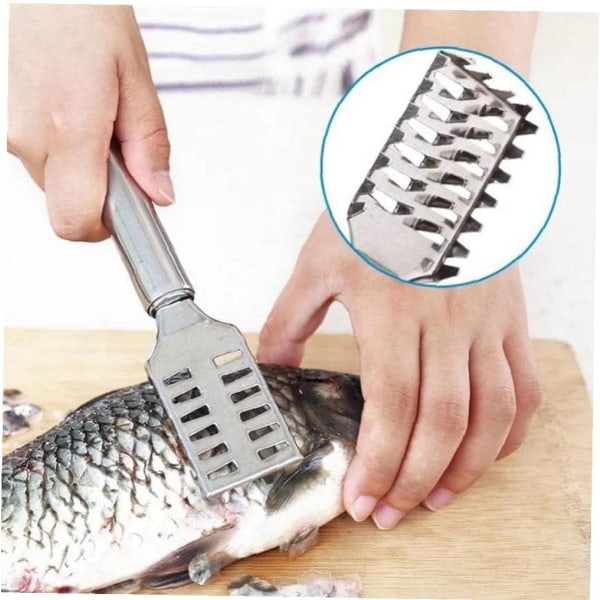 2 stk. rustfrit stålfisk fjæl fjerner rengøringskøkken fisk hud ren
