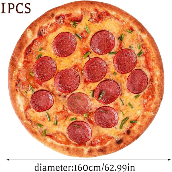 Pizza-teppe, Varmt Pizza-teppe, Burrito-teppe, Burrito-flanellteppe, Passer for alle årstider, En morsom gave til venner, barn 160 cm (63 tommer)