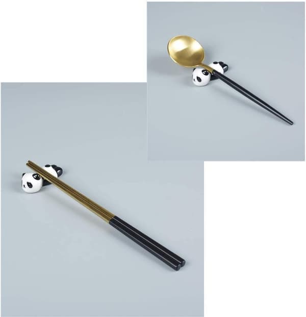 6 stk. søde panda spisepinde hvile rack stand holder til spisepinde, C