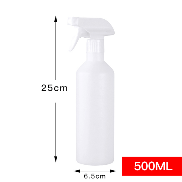 3 stk sprayflasker, 500 ml tomme sprayflasker, plastpumpeflasker for hageplante hårvannspray (hvit)