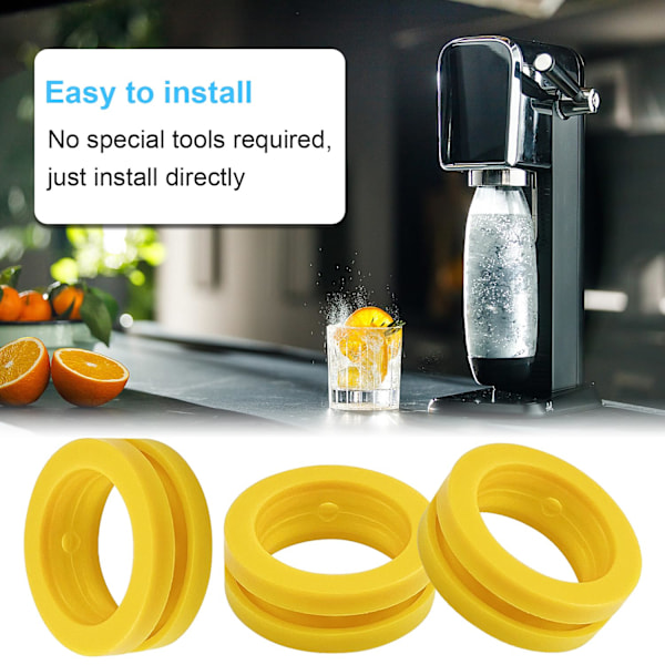 3 kpl Tiivisteitä Duo, Art Sparkling Water Machine -laitteelle, Vaihtotiiviste Täyttöadapterille, Tiivistys-O-renkaat (3 kpl)