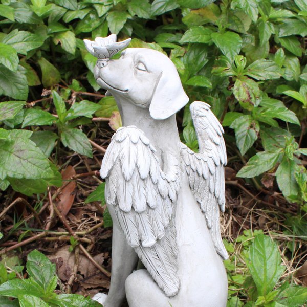 Dog Angel PET-minnesmerke, gravstein minnesmerke statue, 20*11*11cm, polyester, S