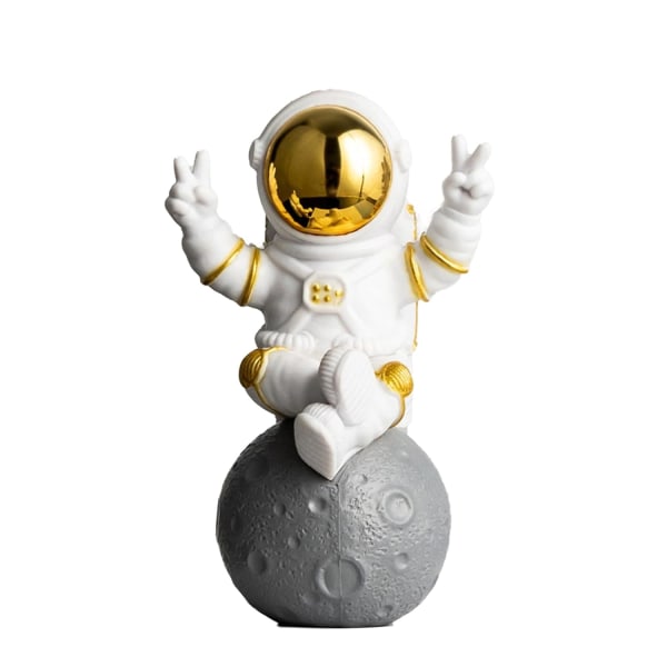 Astronaut skrivbordsdekorationer, astronautfigurer dekor rymdman figur leksak för barn festgåva dekor guldmodern stil