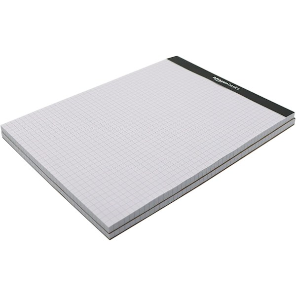 Quad-Ruled Paper Pad - Pakke med 2, 8,5 tommer x 11,75 tommer