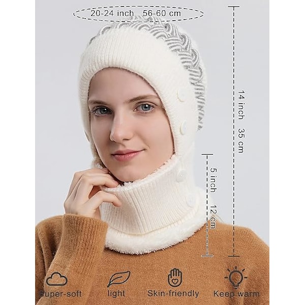 Dametøj Balaclava Vinter Varmt Vinterhue Beanie Halsklæde Vindtæt Multifunktionel Balaclava