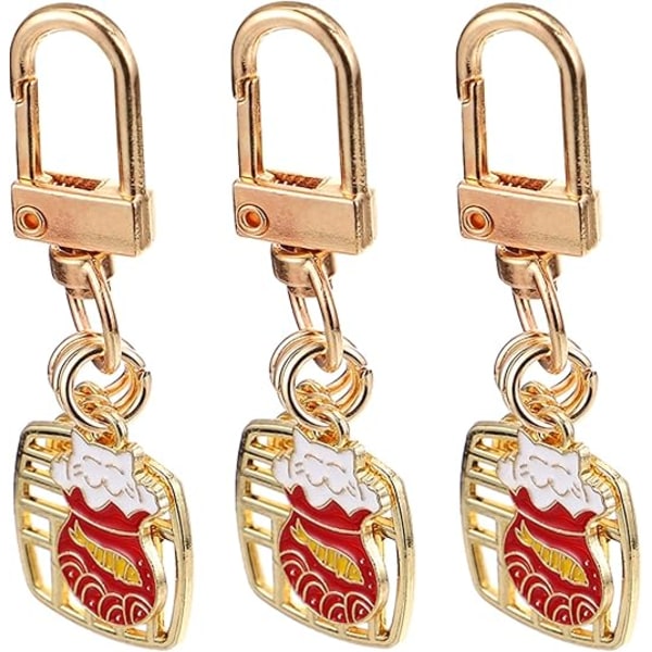 3 stk. Lykkekat Nøglering Tegneserie Dyr Nøglering Lykke Charm Nøgle Kæde Ornament Studerende Charm