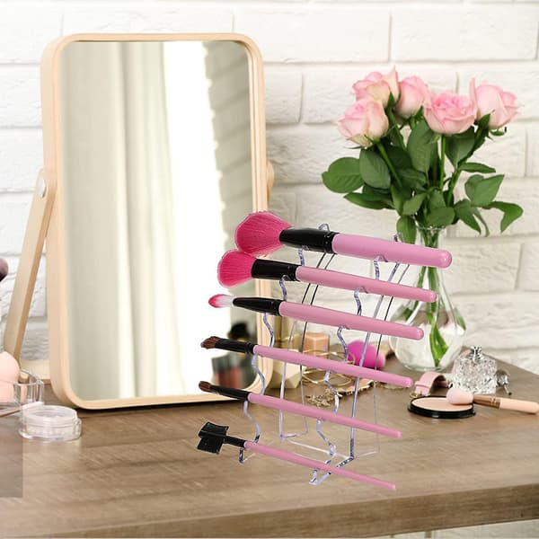 Sett med 4 plastpenn stativ displayholder akryl (klar)