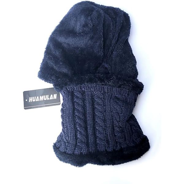 Kvinder Vinter Hue Hatte Ét Stykke Fleece Foret Strik Balaclavas Maske Sæt Sk