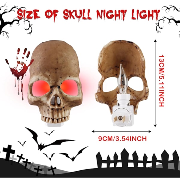 Menneskeskallelys - 2023 Ny Halloween Håndlaget Skallenattlys for Hjem