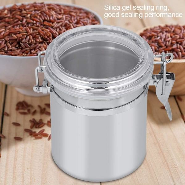 Lufttät Kaffekanna, Rostfritt Stål Lufttät Kaffekanna, Rostfritt Stål Förvaringsburk Kaffebehållare för Te, Kakao, Kaffe Pulver