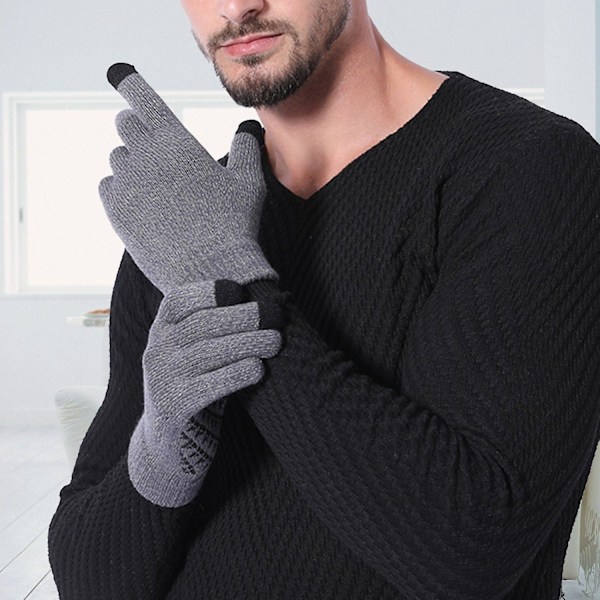 1 par vinterhandskar pekskärm polyester varma full fingerhandskar