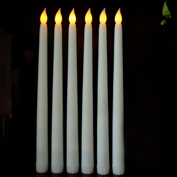LED-stearinlys, flammeløse stearinlys, lampelys, 28 cm lange stearinlys til jul