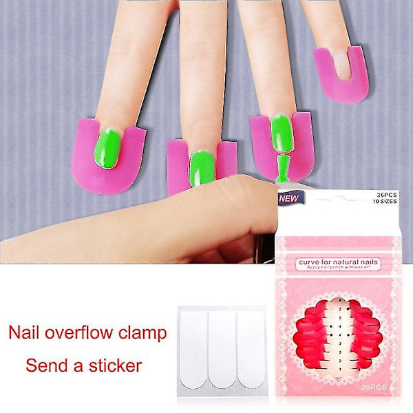 26 st nagelform gel modellklämma manikyr nagelkonst spill-proof fingeröverdrag DIY-verktyg