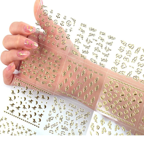 30 ark Gold Nail Stickers 3d Nail Art Supplies Metallic Nail Decals Star