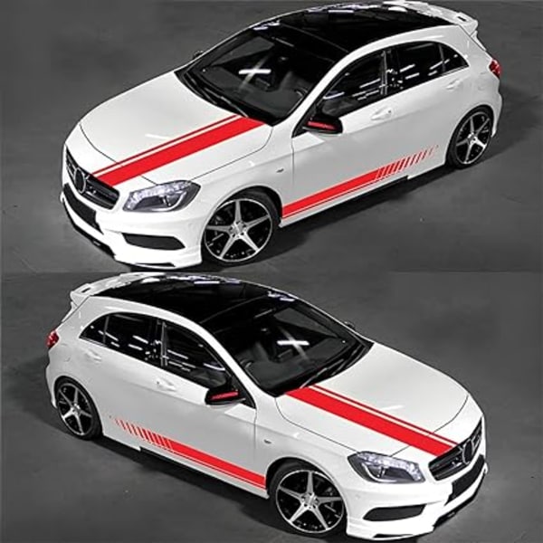 5 kappaletta auton konepellin raitatarra, muokattu tarra koristelu autoille SUV-ajoneuvoille, universaali autokilpailu korin sivuraitatarra autoille SUV-ajoneuvoille