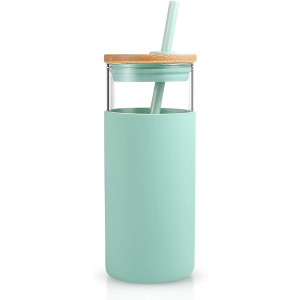 Tumbler-lasinen vesipullo Olki Silikoni suojaholkki Bambukansi - BP