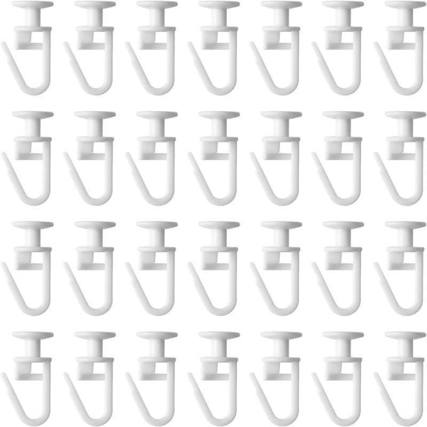 100 Stycken Gardinskena Glidare Gardinglidare Klämspännen Krokar Gardinkrokar kompatibla med Rälsgardinskenor