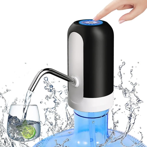 Vannflaskepumpe 5 gallon vanndispenser, bærbar elektrisk vannpumpe, USB-lading, automatisk drikkevannpumpe for camping