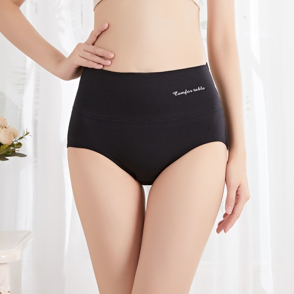 Women's High Waisted Cotton Underwear Ladies Soft Full Briefs Panties 6 Pcs