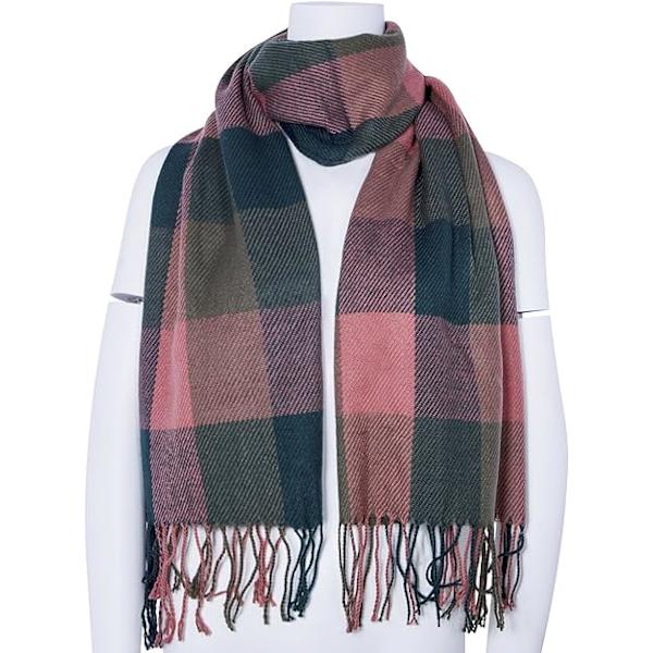 Dam Scarf Fashion Lång Rutig Sjal Wraps Stor Rutnät Vinter Varm