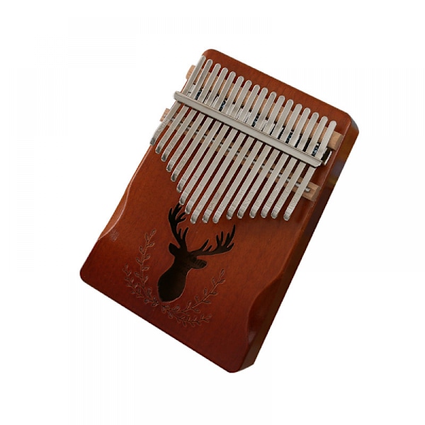 Kalimba Kit 17 Tangenter Tum Piano Mahogny Retro Färg Musikinstrument Tillbehör