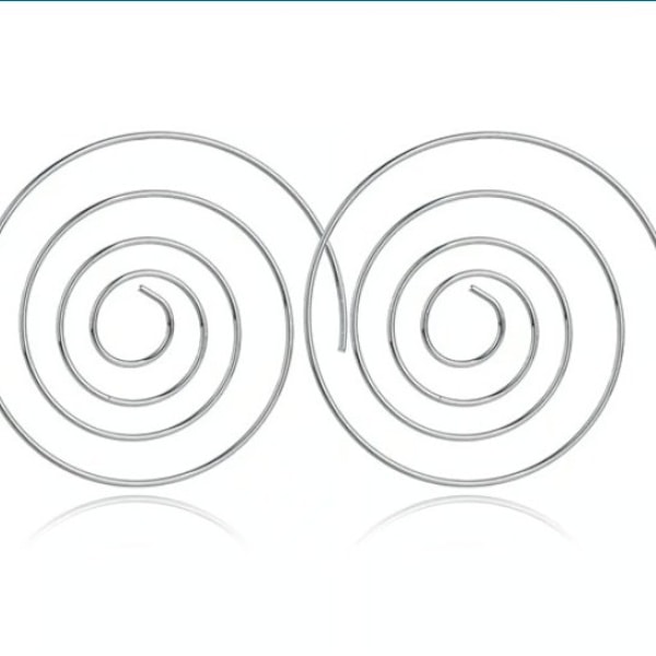 DELICATE SILVER SPIRAL ， Bohemian Lightweight Earrings