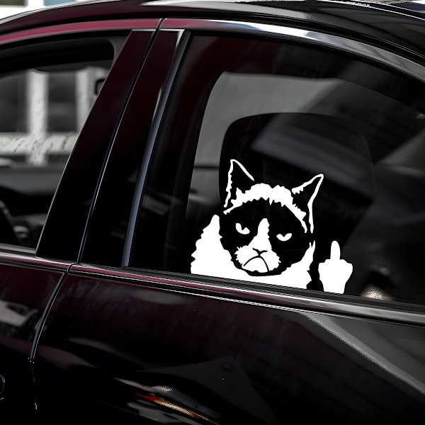 Morsomme Bilstikker, 2 Stykker Refleks Katt Stikker Bilstikker Humor for Motorsykkel Stikker, for Vanntett Dekk Riper