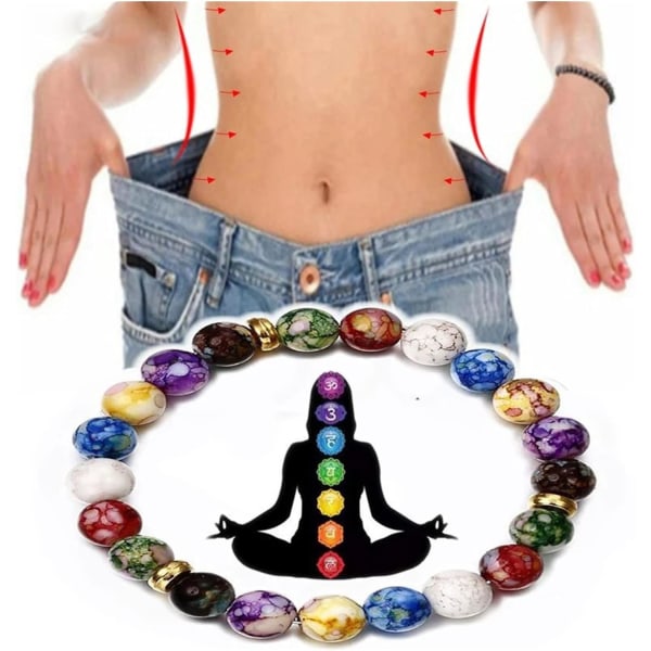 Chakra Reiki Healing Stone Armband Yoga Balance Energy Beads Volcanic Ston