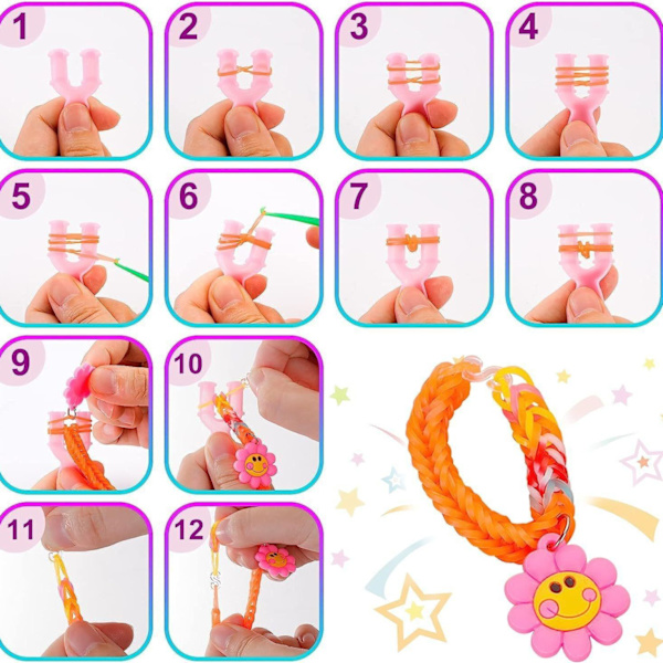 Loom Belt Kit - 2500 deler, 32 farger flerfarget