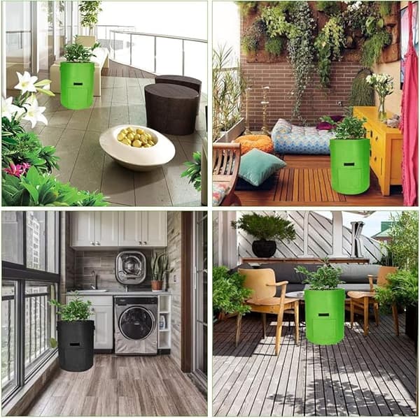 Potatisodlingsväskor, 2-pack 40L/10 gallon grönsaksväskor, odlingsväskor i non-woven med fönster, trädgårdsväskor för grönsaker