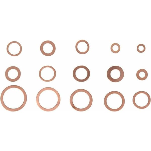 15 Specifikationer Packningar Tätningsring, Kopparbrickor, Kopparbrickor Packning