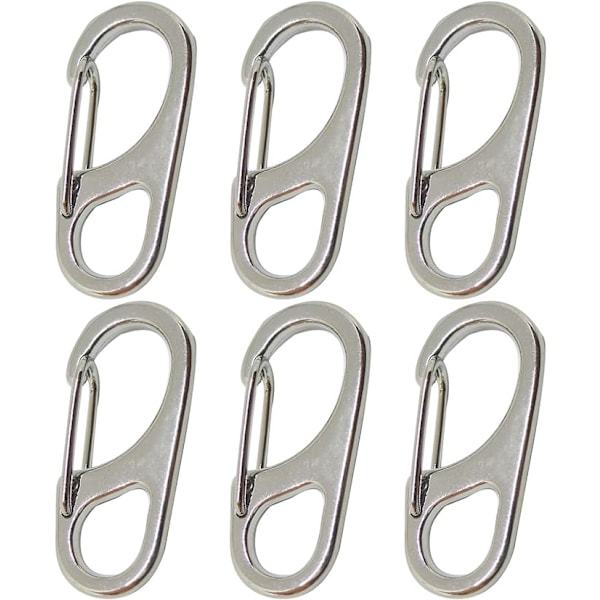 12 kpl, hopea, 32*15*2,6 mm, pienet karabiinihaat napsautettavat koukut kiinteällä silmällä S