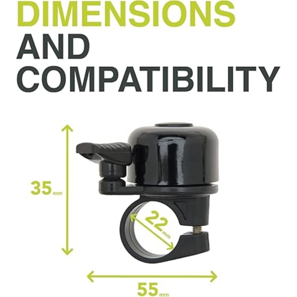 Idealisk klocka för små klockcyklar och skotrar - Kompatibel med 22 mm dia