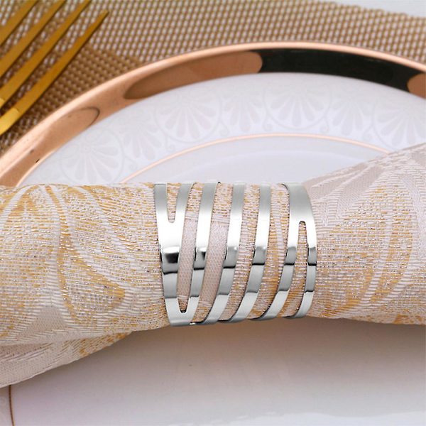 Serviettringer 12 stk, elegante serviettringspenner, svingbare hule