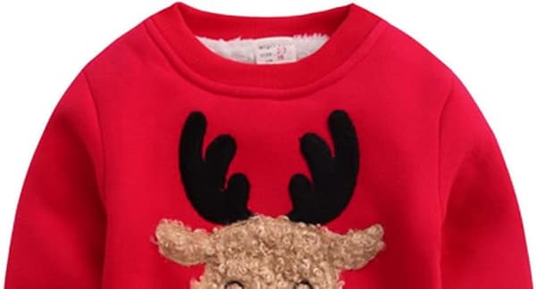 Älg plus sammet babytryck huvtröja röd 110