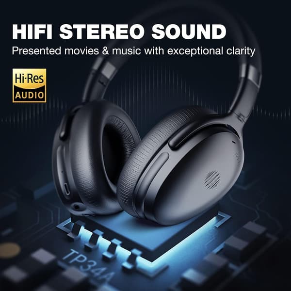 Active Noise Cancelling Hovedtelefoner Overhead Bluetooth med indbygget mikrofon Hea